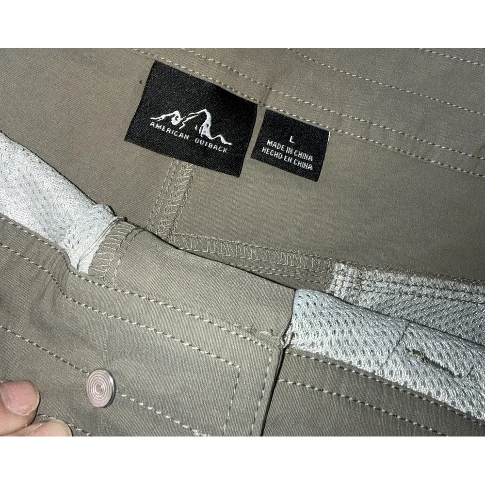 NWT American‎ Outback Shorts Green Gray Mens Size Large